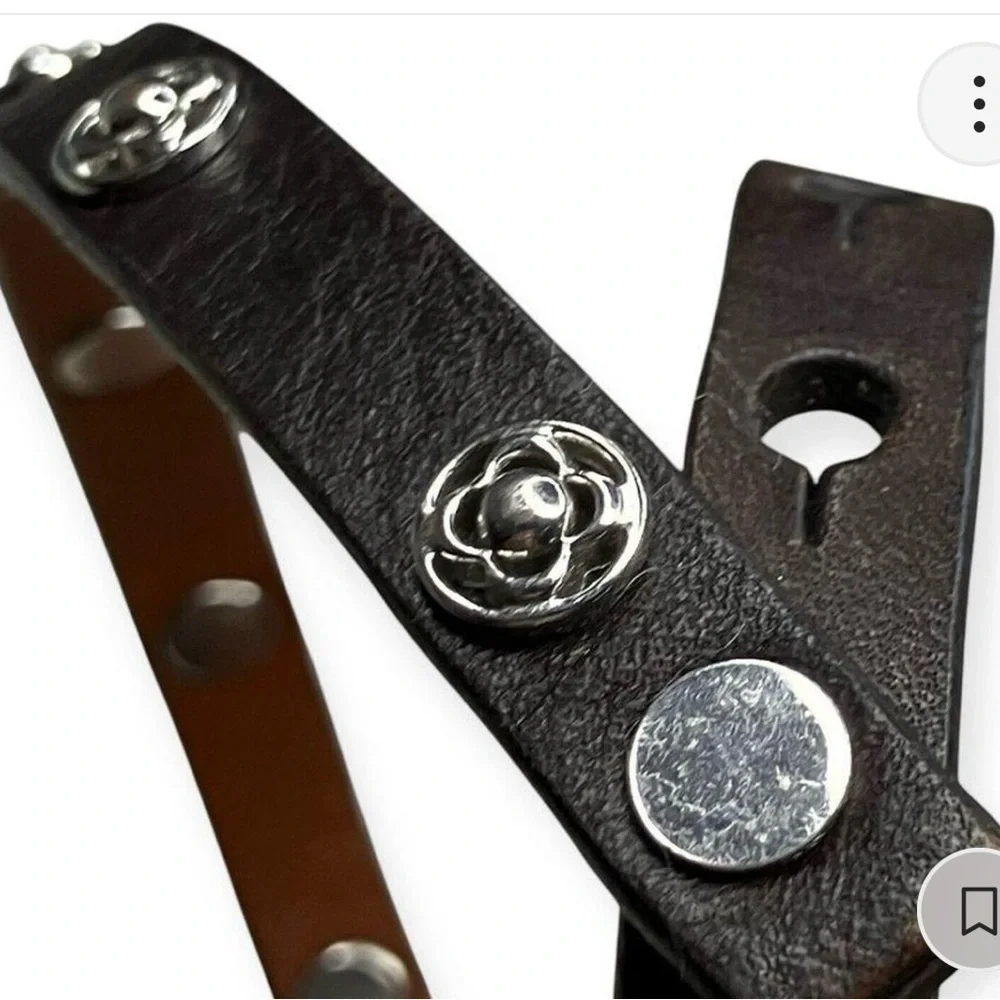 Stella & Dot Clover Double Wrap Leather Bracelet/Choker - Picture 2 of 4